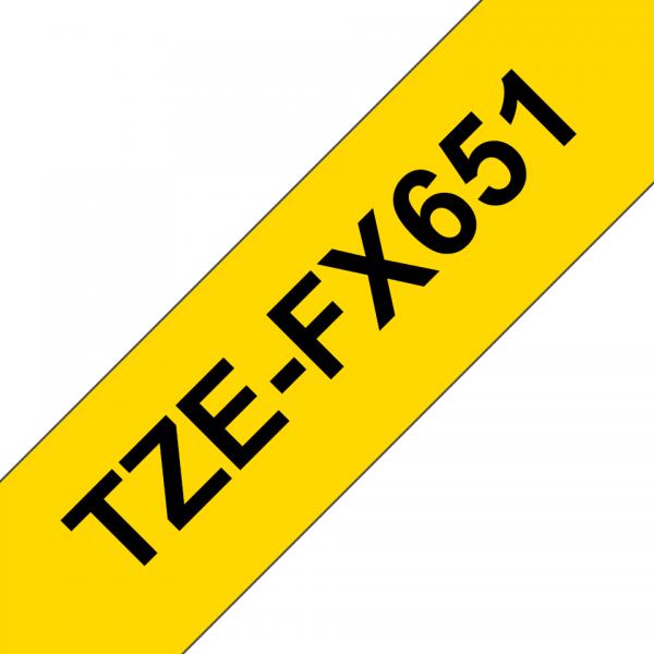 Brother TZe-FX651 - Nero su giallo - Rotolo (2,4 cm x 8 m)
