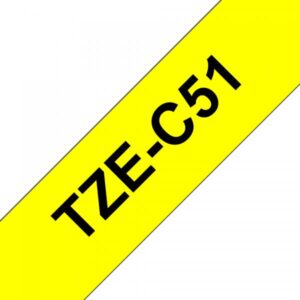 Brother TZe-C51 - Nero su giallo - Rotolo (2,4 cm x 5 m)