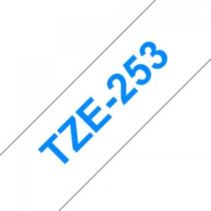 Brother TZe-253 - Blu su bianco - Rotolo (2,4 cm x 8 m)