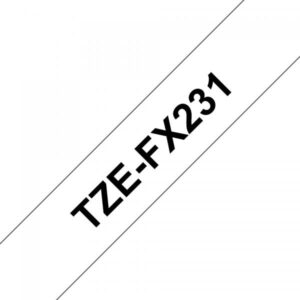 Brother TZe-FX231 - Autoadesivo - Nero su bianco - Rotolo (1,2 cm x 8 m)