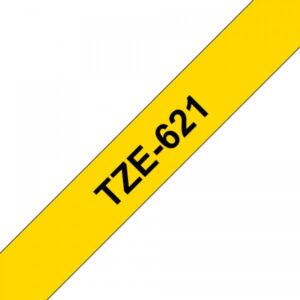 Brother TZe-621 - Nero su giallo - Rotolo (0,9 cm x 8 m)