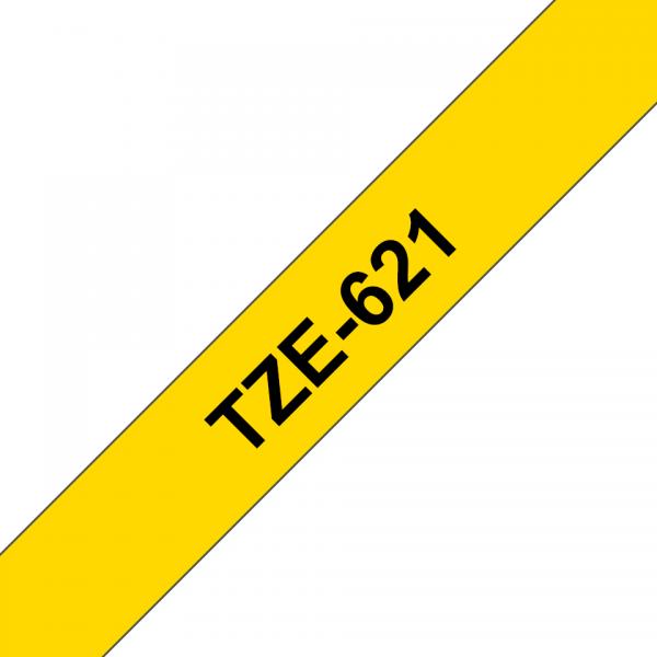 Brother TZe-621 - Nero su giallo - Rotolo (0,9 cm x 8 m)