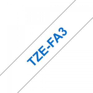 Brother TZe-FA3 - Tessuto - Blu su bianco - Rotolo (1,2 cm x 3 m)