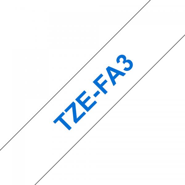 Brother TZe-FA3 - Tessuto - Blu su bianco - Rotolo (1,2 cm x 3 m)