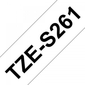 Brother TZe-S261 - Adesivo extra forte - Nero su bianco - Rotolo (3,6 cm x 8 m)