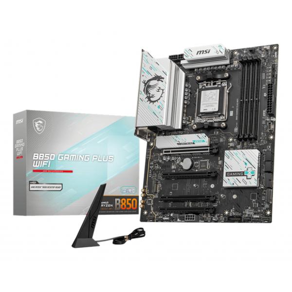 MSI B850 GAMING PLUS WIFI - scheda madre - ATX - Socket AM5 - chipset AMD B850 - USB 3.2 Gen 2, USB-C 3.2 Gen2, USB 3.2 Gen 1 - 5 Gigabit Ethernet, Wi-Fi 7 - grafica integrata (CPU richiesta)