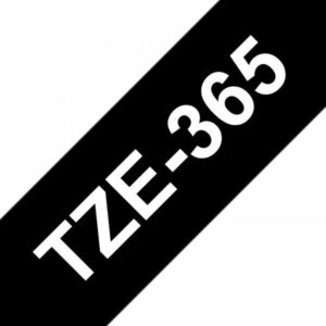 Brother TZe-365 - Bianco su nero - Rotolo (3,6 cm x 8 m)