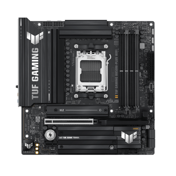 ASUS TUF GAMING B850M-PLUS WIFI - scheda madre - micro ATX - Socket AM5 - Chipset AMD B850 - USB-C 3.2 Gen 2x2, USB-C 3.2 Gen2, USB 3.2 Gen 2, USB 3.2 Gen 1 - 2.5 Gigabit LAN, Wi-Fi 6E, Bluetooth - grafica integrata (CPU richiesta)