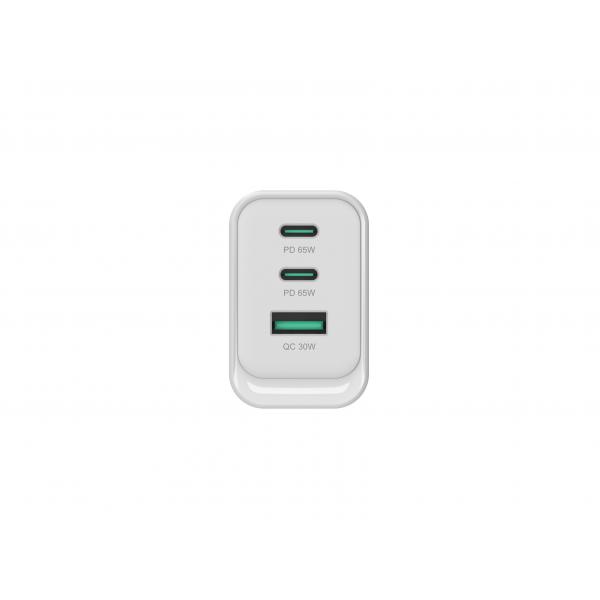 Conceptronic ALTHEA21W65 3-Port 65W GaN USB-PD-Ladegerät, USB-C x 2, USB-A x 1, QC 3.0, PPS, PD 3.0, Drinnen, AC, 20 V, 1,5 m, Weiß