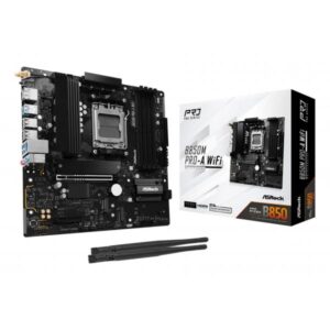 ASRock B850M Pro-A WIFI - Motherboard - micro ATX - Socket AM5 - AMD B850 Chipsatz - USB-C Gen2, USB 3.2 Gen 2, USB 3.2 Gen 1 - Wi-Fi 6E, 2.5 Gigabit LAN, Bluetooth - Onboard-Grafik (CPU erforderlich)