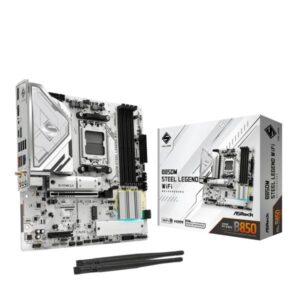 ASRock B850M STEEL LEGEND WIFI - Motherboard - micro ATX - Socket AM5 - AMD B850 Chipsatz - USB 3.2 Gen 2, USB-C 3.2 Gen2, USB 3.2 Gen 1 - 2.5 Gigabit LAN, Wi-Fi 7, Bluetooth - Onboard-Grafik (CPU erforderlich)