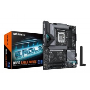 Gigabyte B860 EAGLE WIFI6E - scheda madre - ATX - presa LGA1851 - chipset B860 - USB-C 3.2 Gen 2x2, USB-C 3.2 Gen 1, USB 3.2 Gen 2, USB 3.2 Gen 1 - 2.5 Gigabit LAN, Bluetooth, Wi-Fi 6E - grafica integrata (CPU richiesta)