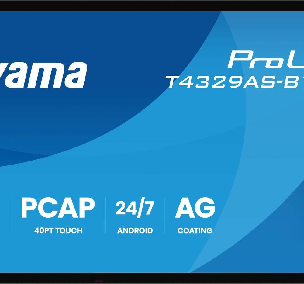 Iiyama T4329AS-B1AG, Interaktiver Flachbildschirm, 108 cm (42.5"), LED, 3840 x 2160 Pixel, WLAN, 24/7