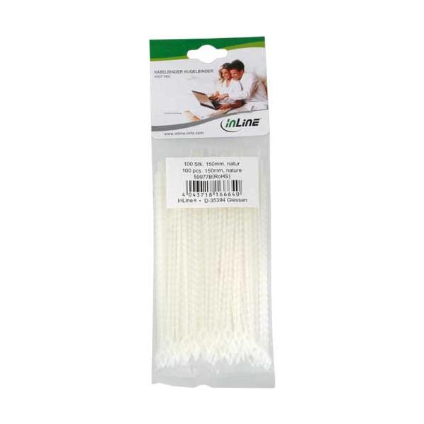 Fascette fermacavi InLine fascette sferiche naturali - lunghezza 100 mm - 100 pezzi