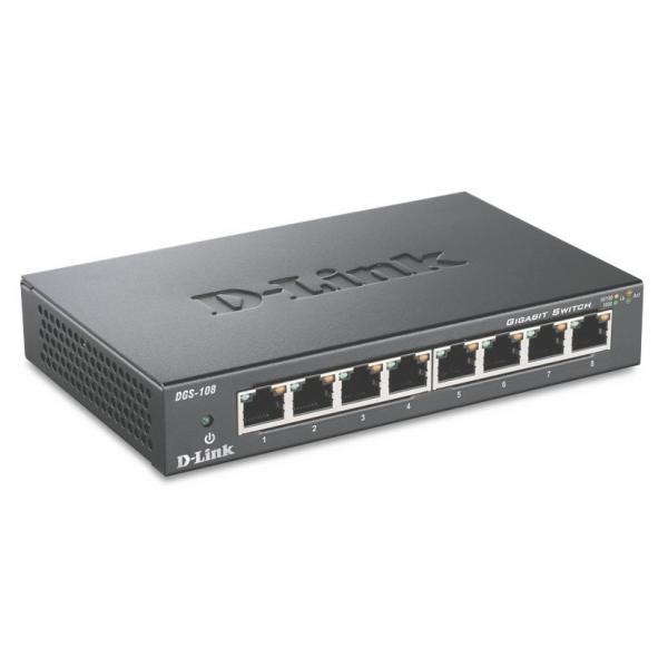 D-Link DGS 108 - Switch - 8 x 10/100/1000 - Desktop