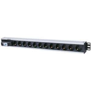 Multipresa Intellinet verticale a 12 vie con montaggio su rack - Tipo tedesco, con interruttore singolo, senza protezione da sovratensione - Unità di distribuzione dell'alimentazione (montabile in rack)