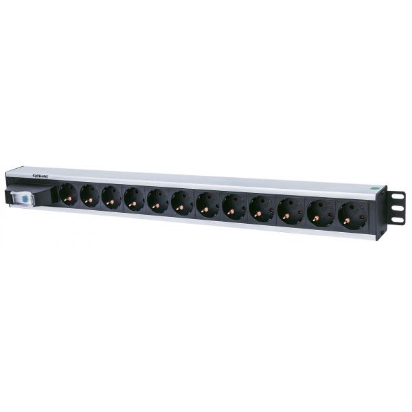 Multipresa Intellinet verticale a 12 vie con montaggio su rack - Tipo tedesco, con interruttore singolo, senza protezione da sovratensione - Unità di distribuzione dell'alimentazione (montabile in rack)