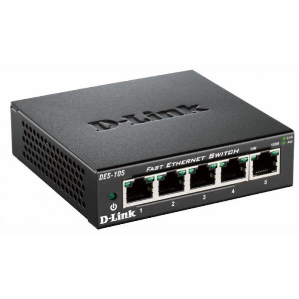 D-Link DES 105 - Switch - 5 x 10/100 - Desktop
