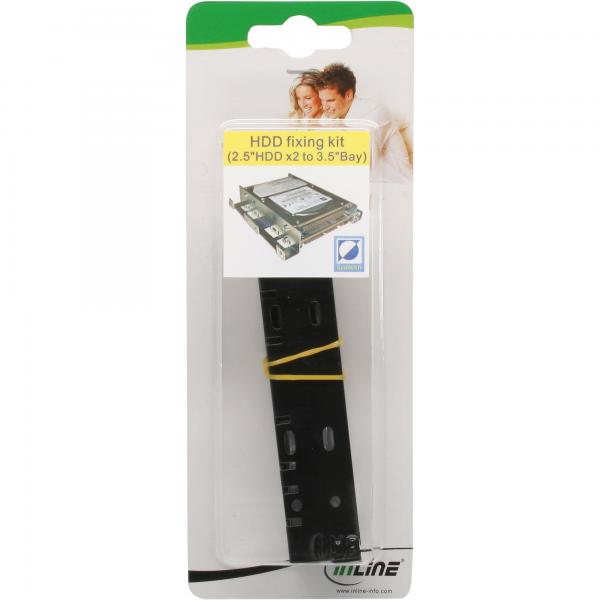 Guide di montaggio InLine HDD/SSD - 2x da 6,35 cm (2,5") a 8,89 cm (3,5") - nero
