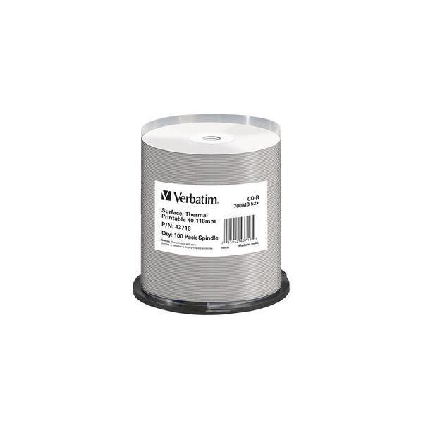 Verbatim 100 x CD-R - 700 MB 52x - ampia superficie stampabile, area stampabile per ritrasferimento termico