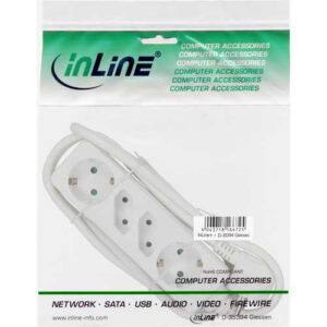 Multipresa InLine - 4 vie - 2x contatto di protezione + 2x Euro - bianco - 1,5 m