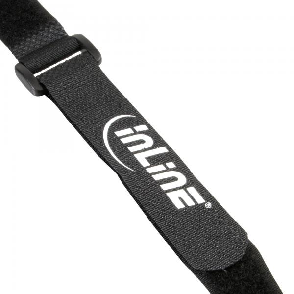 Anelli in velcro InLine 25x500mm - confezione da 10 - nero
