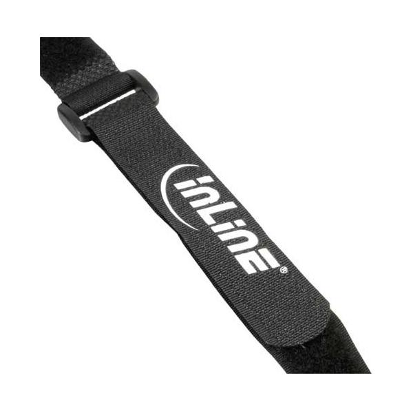 Set di anelli in velcro InLine - 5 pezzi 20x300m + 5 pezzi 20x500mm - nero