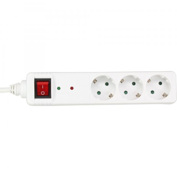 Multipresa InLine - Contatto di protezione a 3 vie - ÜSS - bianco