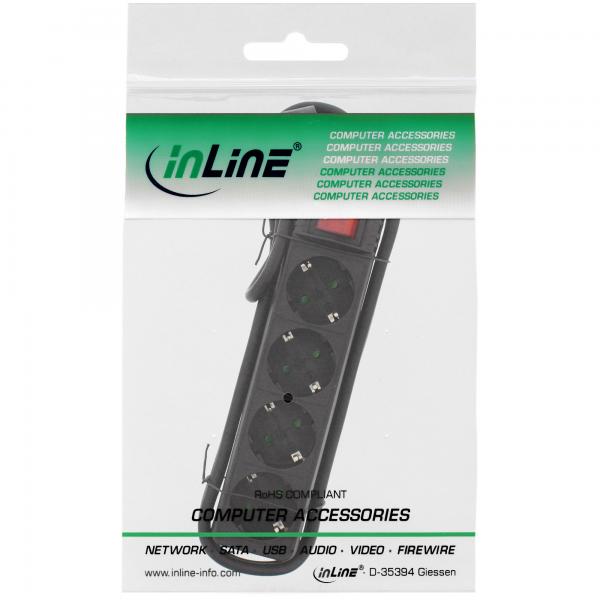 Multipresa InLine - 4 vie - 2x contatto di protezione + 2x Euro - nero - 5 m