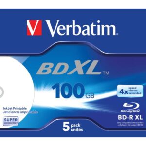 Verbatim 5 x BD-R XL - 100 GB 4x - superficie stampabile a getto d'inchiostro - custodia (scatola)