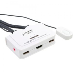 Switch KVM InLine - 2 vie - HDMI - USB - con audio - integrato. Cavo