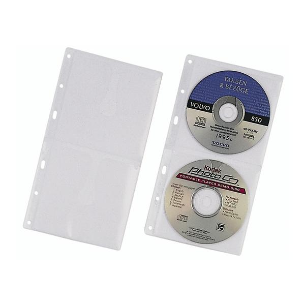 Porta CD durevoli - Buste per CD - Capacità: 2 CD - Trasparente (confezione da 5)
