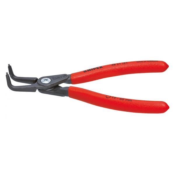 KNIPEX 48 21 J01, Sicherungsringzange, Stoßfest, Dielektrisch, Chrom-Vanadium-Stahl, Kunststoff, Rot, 130 mm