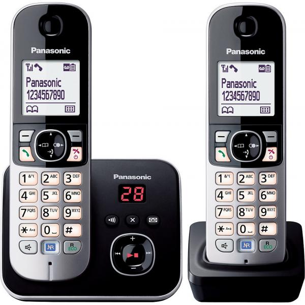 Panasonic KX-TG6822 - telefono cordless - segreteria telefonica con visualizzazione del numero del chiamante