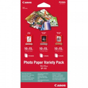 Canon Variety Pack VP-101 - Kit di carta fotografica da 15 fogli 100 x 150 mm
