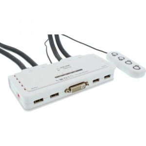Switch KVM InLine - 4 vie - DVI-D - USB - con audio - integrato. Cavo