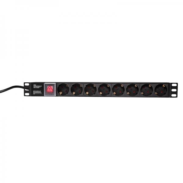 Unità di distribuzione dell'alimentazione LogiLink (rack - montabile) - CA 250 V - 3500 watt - ingresso, potenza in ingresso CEE 7/7 - connessioni in uscita: 8 - 1U - 48,3 cm (19")