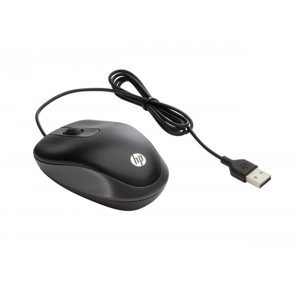HP Travel - Mouse - ottico - 3 pulsanti - cablato
