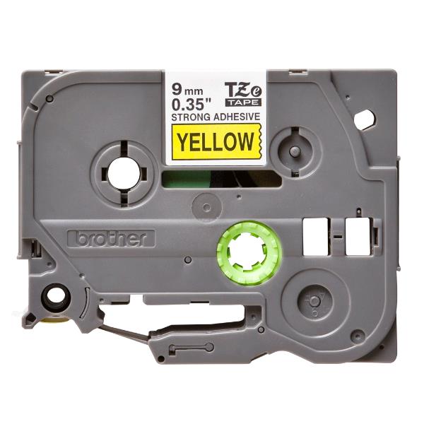 Brother TZe-S621 - Adesivo extra forte - Nero su giallo - Rotolo (0,9 cm x 8 m)