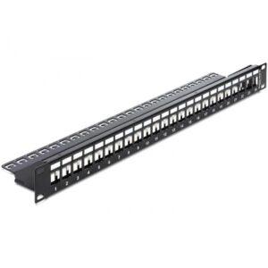 Delock Pannello patch Keystone - Pannello patch - Nero - 1U - 48,3 cm (19")