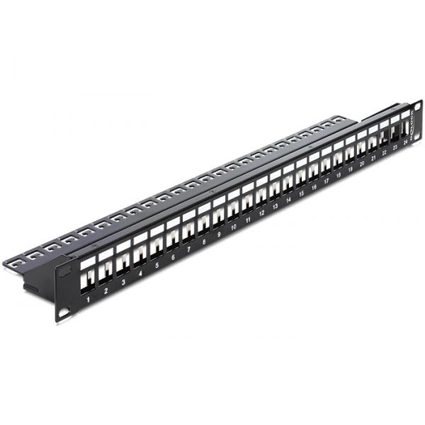 Delock Pannello patch Keystone - Pannello patch - Nero - 1U - 48,3 cm (19")