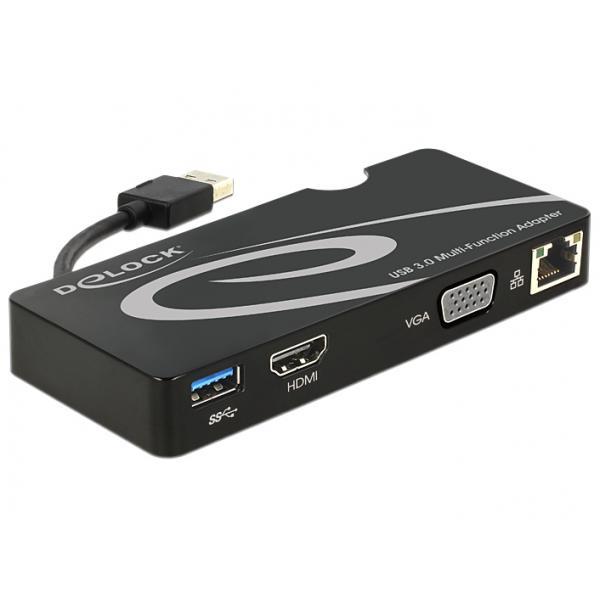Docking station Delock - USB - VGA, HDMI - 1GbE