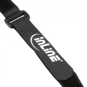 Anelli in velcro InLine 20x200mm - confezione da 10 - nero