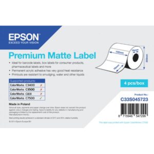 Epson Premium - Opaco - adesivo acrilico permanente - 102 x 76 mm 6280 etichetta(e) (4 rotolo(i)