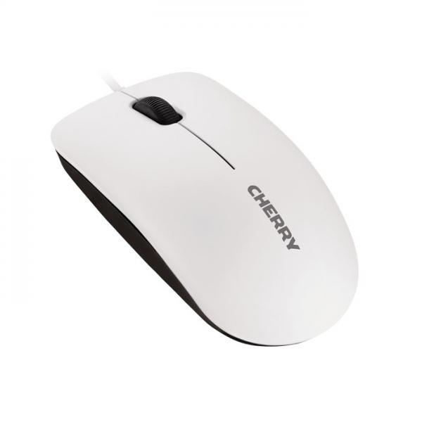 Cherry MC 1000 - Mouse - destro e mancino - ottico - 3 pulsanti - cablato - USB - bianco (parte superiore)