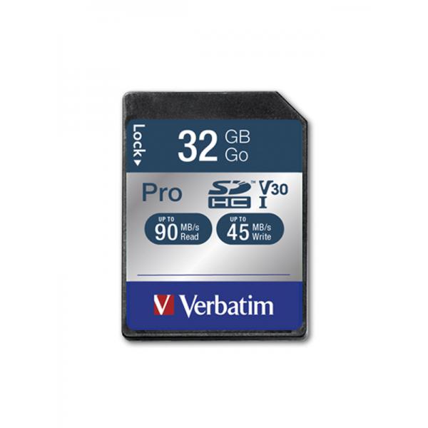 Verbatim PRO - Flash-Speicherkarte - 32 GB - UHS Class 3 / Class10