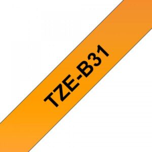 Brother TZe-B31 - Nero su arancione fluorescente - Rotolo (1,2 cm x 5 m)