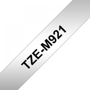 Brother TZe-M921 - Nero su argento (opaco) - Rotolo (0,9 cm x 8 m)