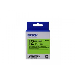 Epson LabelWorks LK-4GBF - Nero su verde - Rotolo (1,2 cm x 9 m)