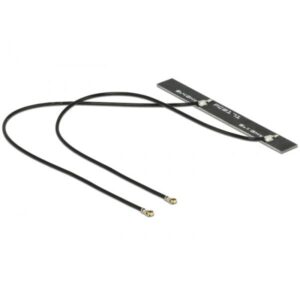 Delock Doppia antenna WLAN 2 x MHF IV 802.11 ac/a/h/b/g/n 5 dBi 150 mm PCB interno autoadesivo